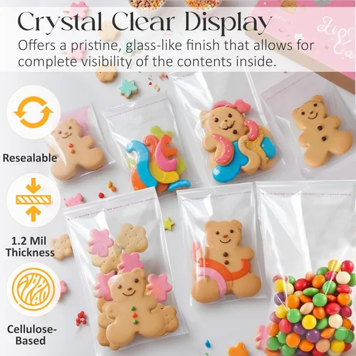 Miniatura 4 de Shop4Mailers Bolsas autoadhesivas resellables transparentes de celofán de 12 x 16 pulgadas para recuerdos de fiesta, golosinas, cestas de regalo