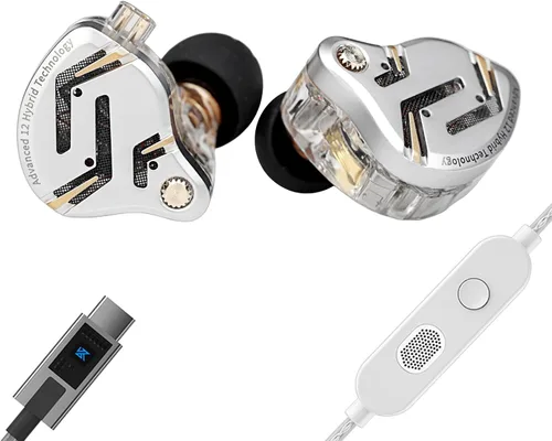 Miniatura 20 de KZ ZS10 Pro Monitores Intrauditivos con Cable, 1DD 4BA Metal iem, Auriculares para Juegos de Alta Fidelidad con Cable de 2 Pines Sin Enredos