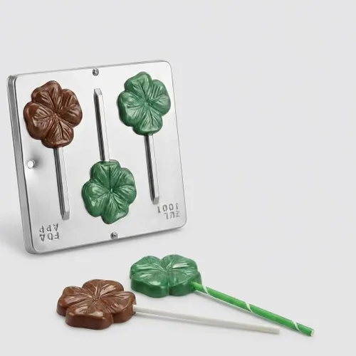 Miniatura 5 de Cuatro hojas trébol/trébol piruleta chocolate caramelo molde Día de San Patricio 4001