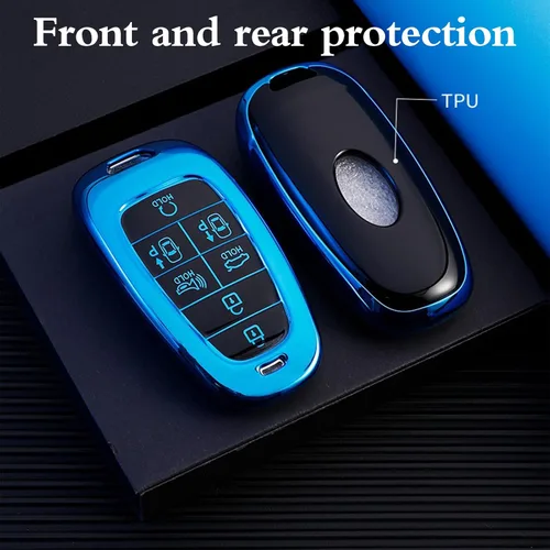 Miniatura 7 de Funda para llavero Hyundai con llavero de TPU de alta calidad, funda protectora de 360 grados para Hyundai Sonata Santa fe Tucson 2019 2020 2021