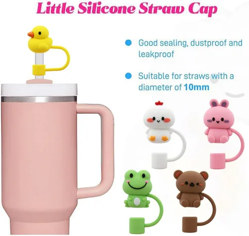 Miniatura 5 de Tapa de popote para copa Stanley, cubierta de popote compatible con vaso de 30 y 40 onzas con asa, tapas de puntas de popote reutilizables de 0.4