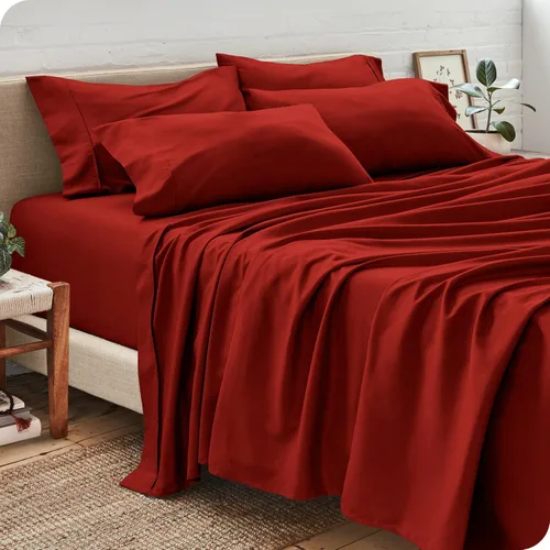 Juego de sábanas de 800 hilos, 4 piezas, color rojo, 100% algodón, para cama de tamaño individual, de una sola capa, hilo de algodón peinado largo,