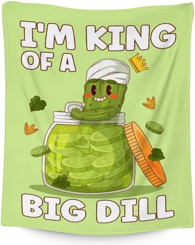 Miniatura 14 de Manta Pickle para niñas, niños, acogedora, cálida, de 30 x 40 pulgadas, manta de tamaño regazo para sofá, silla, manta verde divertida y mullida