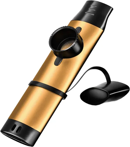 Miniatura 12 de Kazoo de metal con 5 diafragmas – tono ajustable para guitarra, ukelele, violín, piano, teclado – Mini instrumentos musicales Kazoos (negro)