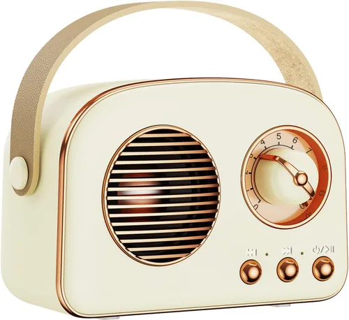 Altavoz Bluetooth retro, lindo mini altavoz inalámbrico portátil con TWS para viajes al aire libre en casa, decoración vintage, regalos para niñas,