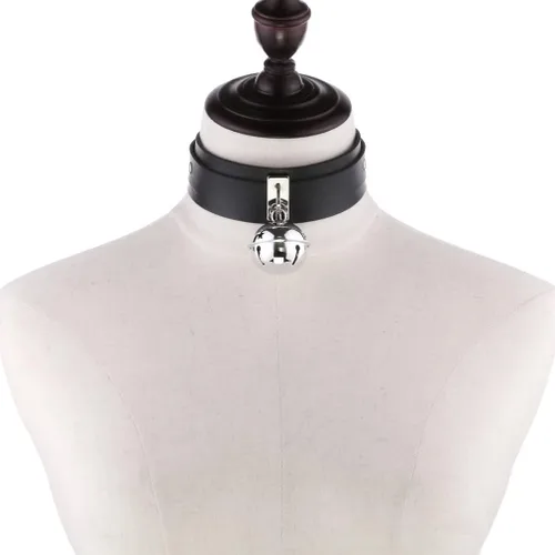 Miniatura 4 de FM FM42 Multicolor PU Simulated Leather Silvert-tone 4cm Large Bell Wide Collar Choker Necklace