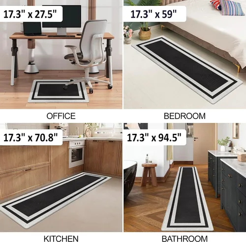 Miniatura 6 de Tapetes antifatiga para suelo de cocina, tapetes acolchados antifatiga de cocina de 17.3 x 27.5 pulgadas, impermeables, antideslizantes, de pie