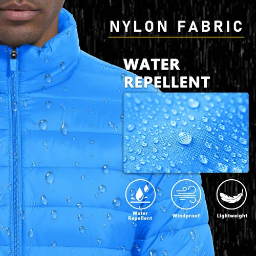 Miniatura 6 de MAGCOMSEN Chaqueta acolchada para hombre, abrigo de invierno ligero y cálido, repelente al agua, chaqueta aislante a prueba de viento