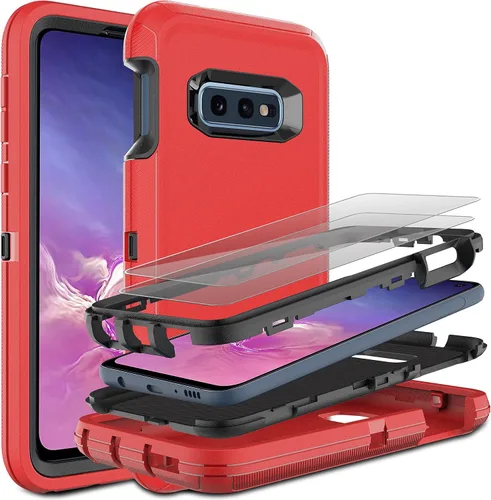 Miniatura 8 de Funda para Galaxy S10E: protección resistente a prueba de golpes 3 en 1, 2 películas nano a prueba de explosiones, negro/gris