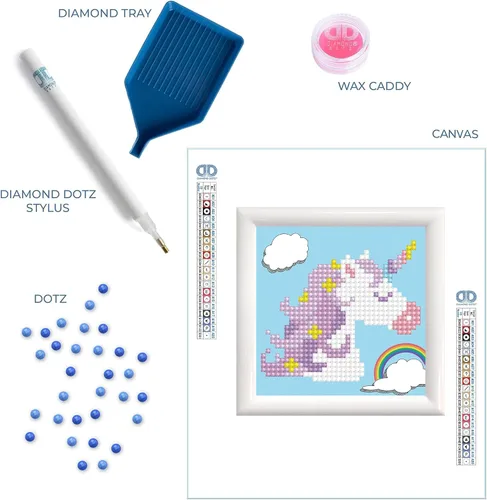 Miniatura 6 de DIAMOND DOTZ Uni Prayer - Kits de pintura de diamantes de unicornio para adultos, kits de arte de diamantes, un kit de manualidades creativo