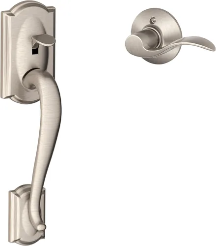 Miniatura 11 de SCHLAGE FE285 622 Acc CAM LH Juego de Manijas Mitad Inferior, Moldura Interior Camelot, Negro Mate