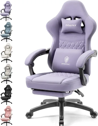Miniatura 11 de Silla de juegos Dowinx con tela transpirable, silla de computadora con colchón de resorte de bolsillo, silla de oficina cómoda con almohadilla