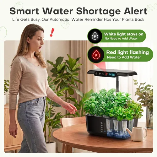 Miniatura 4 de Ahopegarden Sistema de cultivo hidropónico Jardín de hierbas: kit de jardín interior de 10 cápsulas con luz LED de cultivo y pantalla inteligente