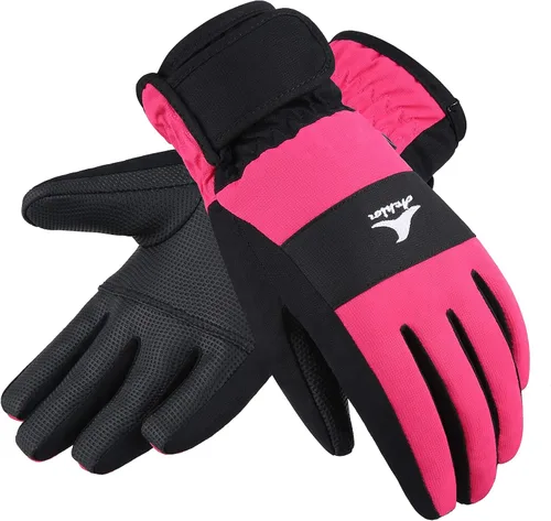 Achiou Guantes de esquí para niños, impermeables, para invierno, nieve, snowboard, cálidos, pantalla táctil, para niños, niñas, esquí, ciclismo