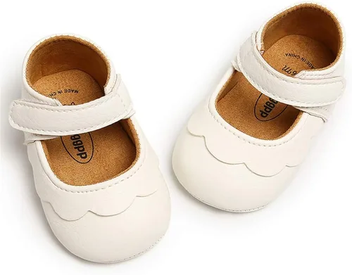 Miniatura 4 de LAFEGEN Zapatos planos Mary Jane para bebés y niñas con Bownot, suela suave, suela suave, piel sintética, recién nacidos, para primeros pasos