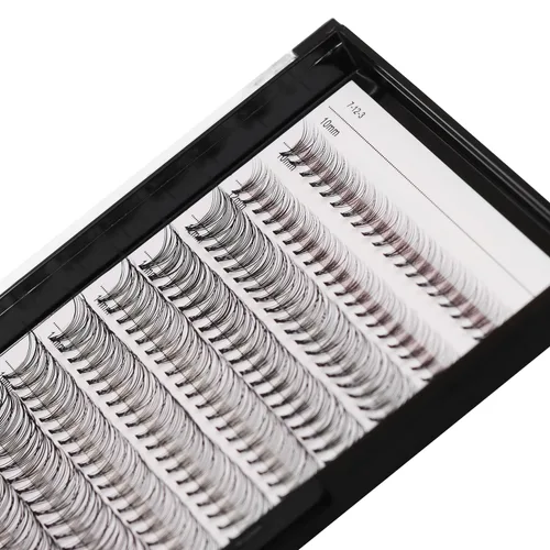 Miniatura 6 de Bodermincer Caja grande de 200 pestañas postizas 10D, 8-10-0.472-0.551 in mixtas de maquillaje profesional individual racimo pestañas postizas