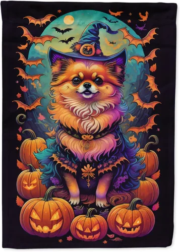 Miniatura 86 de Caroline's Treasures DAC1466GF - Bandera decorativa para jardín de Halloween de Affenpinscher Witchy para jardín, decoración para patio exterior
