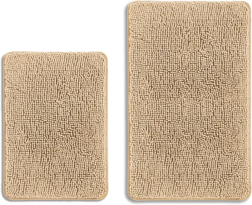 Miniatura 605 de Alfombra de baño pequeña de 12 x 18 pulgadas, lavable y absorbente, antideslizante, alfombra de baño de felpilla gruesa y suave para baño, ducha