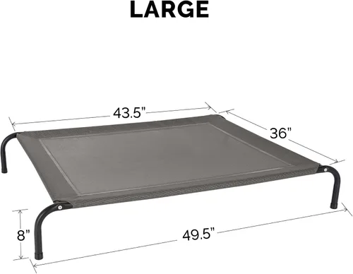 Miniatura 3 de FurHaven Cunas elevadas para mascotas – Hamaca de malla de nailon refrescante y transpirable para perros grandes/fácil de montar/duradera y Gris