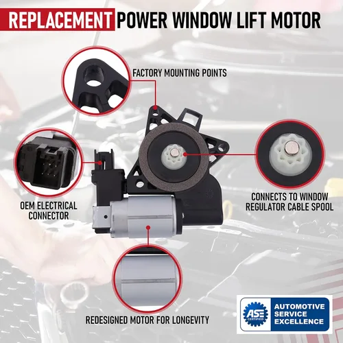 Miniatura 4 de Motor Elevalunas Eléctrico Delantero Izquierdo - Compatible con Mazda - 3, 5, 6, 3 Sport, CX-7, CX-9, RX-8 - Reemplaza G22C5958XC, GJ6A5958XF