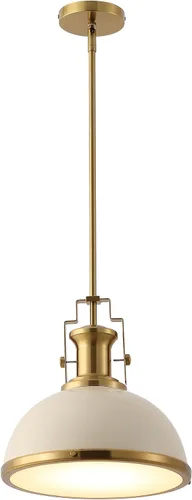Miniatura 15 de JONATHAN Y JYL9536C - Lámpara colgante de cúpula industrial moderna de 13 pulgadas, lámpara colgante de granja en blanco y cromo, iluminación