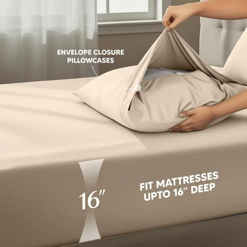 Miniatura 11 de Utopia Bedding Juego de sábanas Queen – Sábanas de 4 piezas para cama tamaño Queen, microfibra suave y transpirable, incluye 1 sábana bajera, 1 Gris