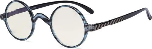 Miniatura 7 de Eyekepper Lentes de filtro de luz azul, lentes de computadora, lectores de bloqueo redondo pequeño con bisagras de resorte, Lente Lente