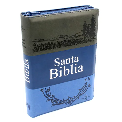 Miniatura 2 de Biblia RVR60 - Concordancia Amplia, Letra Grande, palabras de Jesus en Rojo, ziper, indice, tapa en imitacion cuero triotone azul y canto plateado