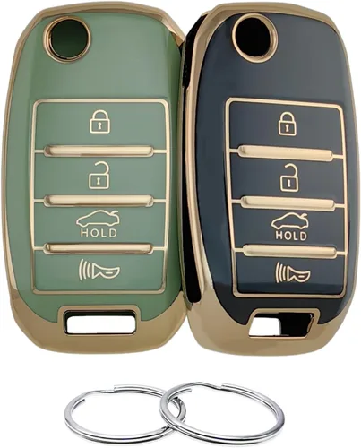Miniatura 8 de REPROTECTING Funda para llavero de TPU Compatible con Hyundai Accent Elantra Genesis Sonata Kia Forte Forte5 Optima Rio Rondo Sorento Sedona Soul