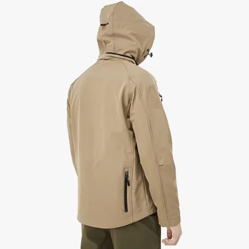 Miniatura 3 de MAGCOMSEN Abrigos de invierno para hombre, 8 bolsillos, con capucha, resistente al agua y al viento, chaqueta táctica Softshell