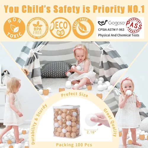 Miniatura 2 de GOGOSO Bear Ball Pit Balls Shapes BPA Free Plastic Play Balls Crush Proof Kids Toddlers Baby Pastel Pelotas Toy Shaped Giant Friendship Bracelet