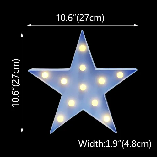 Miniatura 5 de Luz nocturna LED de marquesina, funciona con pilas, lámpara de mesa de escritorio en forma de estrella para niños, bebé, niño, regalo de niña, Azul