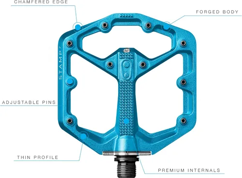 Miniatura 3 de Crankbrothers Stamp Pedales Planos MTB - Pedales de Bicicleta Ligeros, Versátiles y Duraderos de Tamaño Específico Azul (Electric Blue)