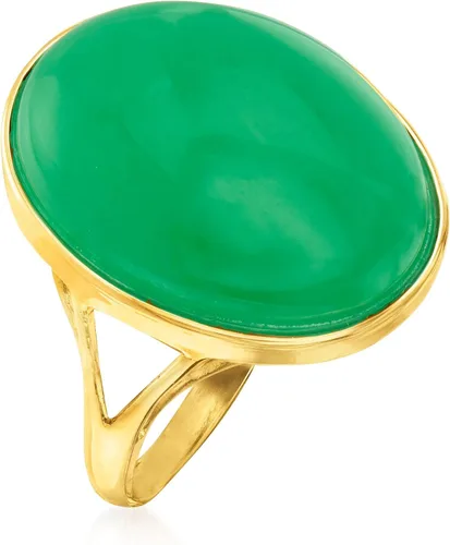 Miniatura 3 de Ross-Simons Jade Ring in 14kt Yellow Gold