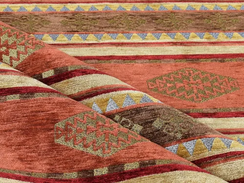 The Yard Meter - Tapiz de tela con patrón Kilim bohemio tribal del suroeste, turco, marroquí, mexicano, étnico mexicano (1 yarda (55 x 36 pulgadas)