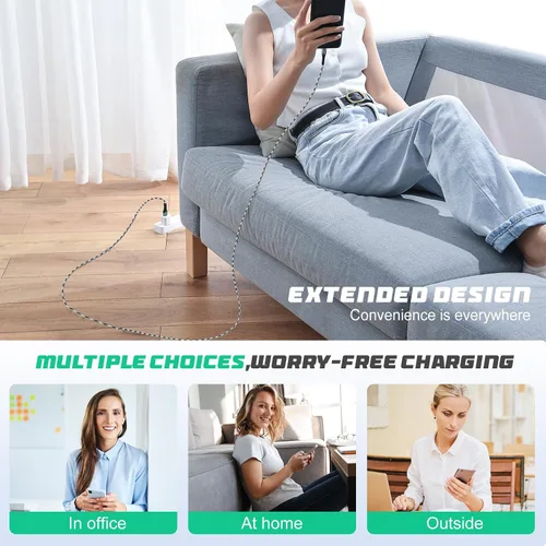 Miniatura 5 de AGOZ Paquete de 2 cables USB C de 6 pies de carga rápida compatibles con iPhone 17 Pro Max, 17e, iPhone Air, iPhone 16, iPhone 16 Pro, iPhone 15 Pro