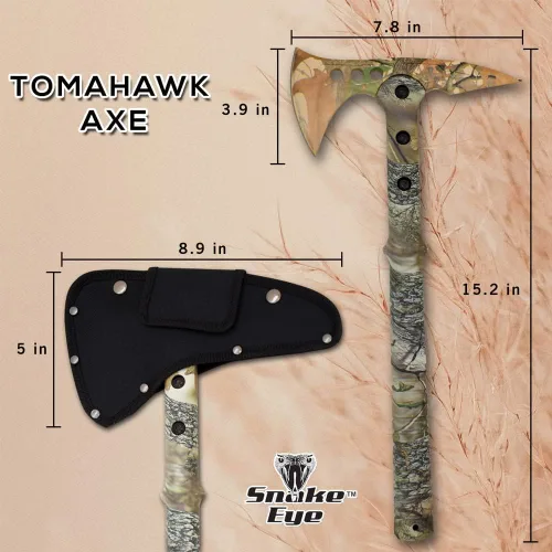 Miniatura 2 de Snake Eye Tactical Hacha de lanzamiento Tomahawk - Hacha táctica con funda y hacha de lanzamiento de competencia (camuflaje)
