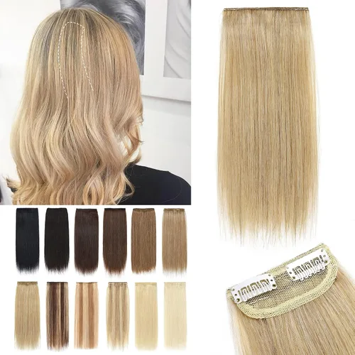 Miniatura 30 de SEGO 2 extensiones de cabello corto con clip de 4 pulgadas, 0.56 oz, 100% cabello humano para mujeres con cabello adelgazante que añade volumen