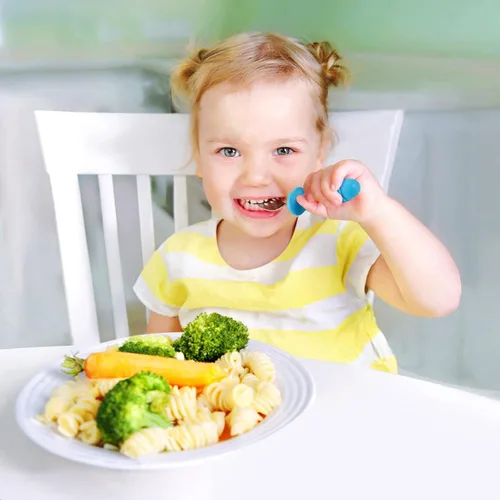 Miniatura 7 de PandaEar 6 Piezas Utensilios de Silicona de Acero Inoxidable para Bebés y Niños Pequeños Cubiertos Cuchara Tenedor para Bebés y Niños Pequeños Sin