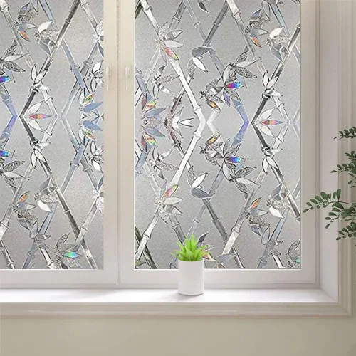 Miniatura 8 de Película de privacidad para ventana, película 3D de vitrales, calcomanías decorativas de vinilo para ventana, película de adherencia estática,