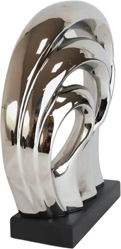 Miniatura 4 de Ebros Gift Plata plateada cerámica abstracta arte contemporáneo moderno 3 caras unidad familiar estatuilla decoración del hogar escultura como museo