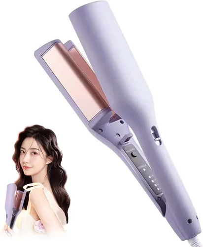 Miniatura 9 de Rommantic - Plancha rizadora de huevos francesa, rizador de cabello ondulado en forma de V para ondas perfectas, calentamiento rápido, temperatura