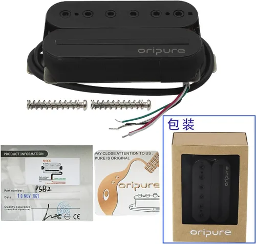 Miniatura 6 de Oripure Alnico 2 Pastillas Humbucker para guitarra con pastillas, pastilla de cuello, doble riel y tornillos Recogida