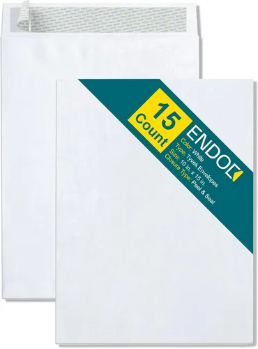 Miniatura 8 de 9x12 Sobres de Tyvek – Sobres Fuertes y Livianos para Envío Profesional, Resistente al Desgarro, Construcción DuPont™ Tyvek® y Cierre de Seguridad