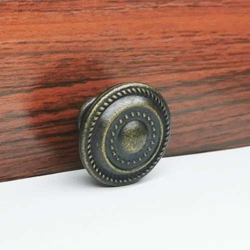 Miniatura 2 de Pomo de cajón negro antiguo de un solo agujero, disco antiguo americano, accesorios de gabinete de aleación de zinc para tiradores de cocina y baño