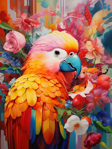 Diymood Kits de pintura de diamantes 5D para adultos loro – Kits de arte de diamantes para adultos flor | Taladro completo redondo | Imagen de