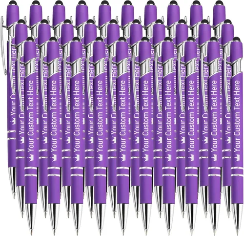 Miniatura 46 de STREADVE Bolígrafos personalizados personalizados con nombre grabado, logotipo, texto, bolígrafos de escritura suave, regalo personalizado para Negro
