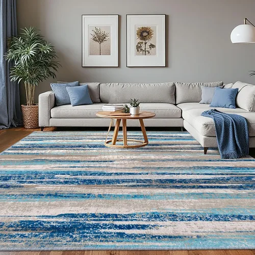 Miniatura 100 de Alfombra de pasillo moderna Lansny 2 x 6 pulgadas, alfombra de cocina lavable verde mostaza multicolor, alfombra antideslizante suave para pasillo