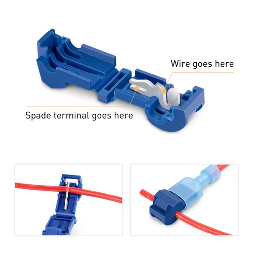 Miniatura 2 de Nilight - 50031R 240 unids/120 pares de terminales de cable de empalme T-Tap auto-pelacables con nailon totalmente aislado macho desconexiones