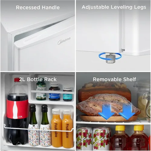 Miniatura 17 de Midea MERM33S1AST - Mini nevera compacta de 3.3 pies cúbicos con luz interna, termostato ajustable, puerta reversible, bajo ruido para dormitorio